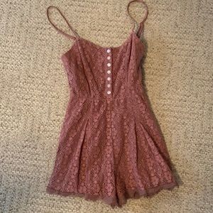 Kimchi Blue Purple Tank Top Lace Romper (xs)